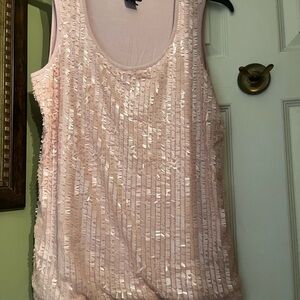 Pink Sequin Sleeveless Top
